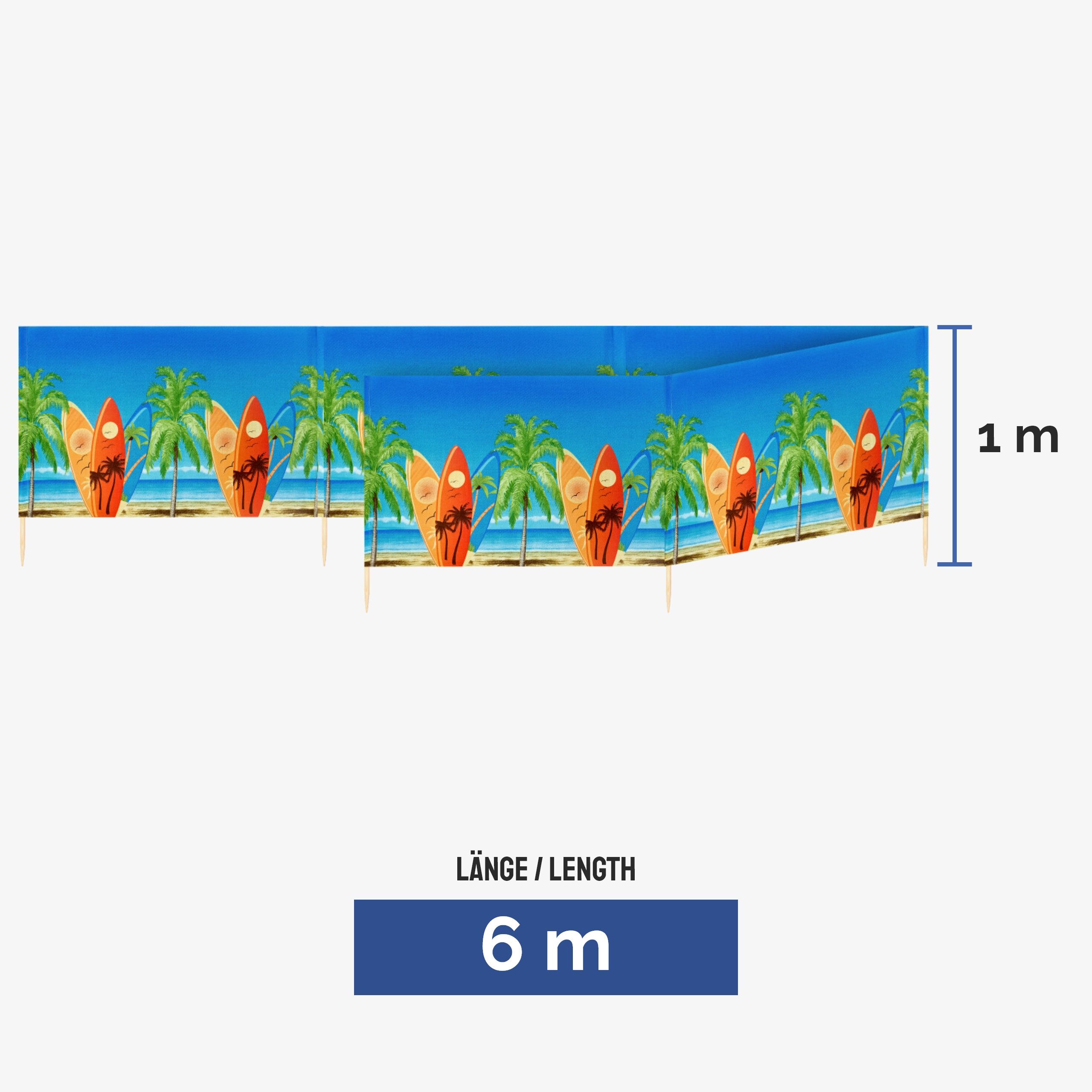 Ladeheid Windschutz Strand Sichtschutz 6m LAEX001 günstig online kaufen
