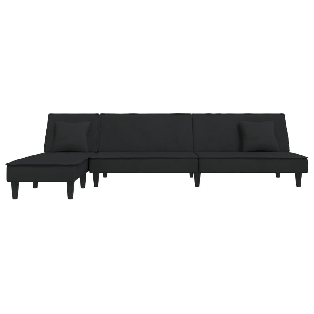 Sofa cm Samt Schwarz L-Form in 255x140x70 Schlafsofa vidaXL