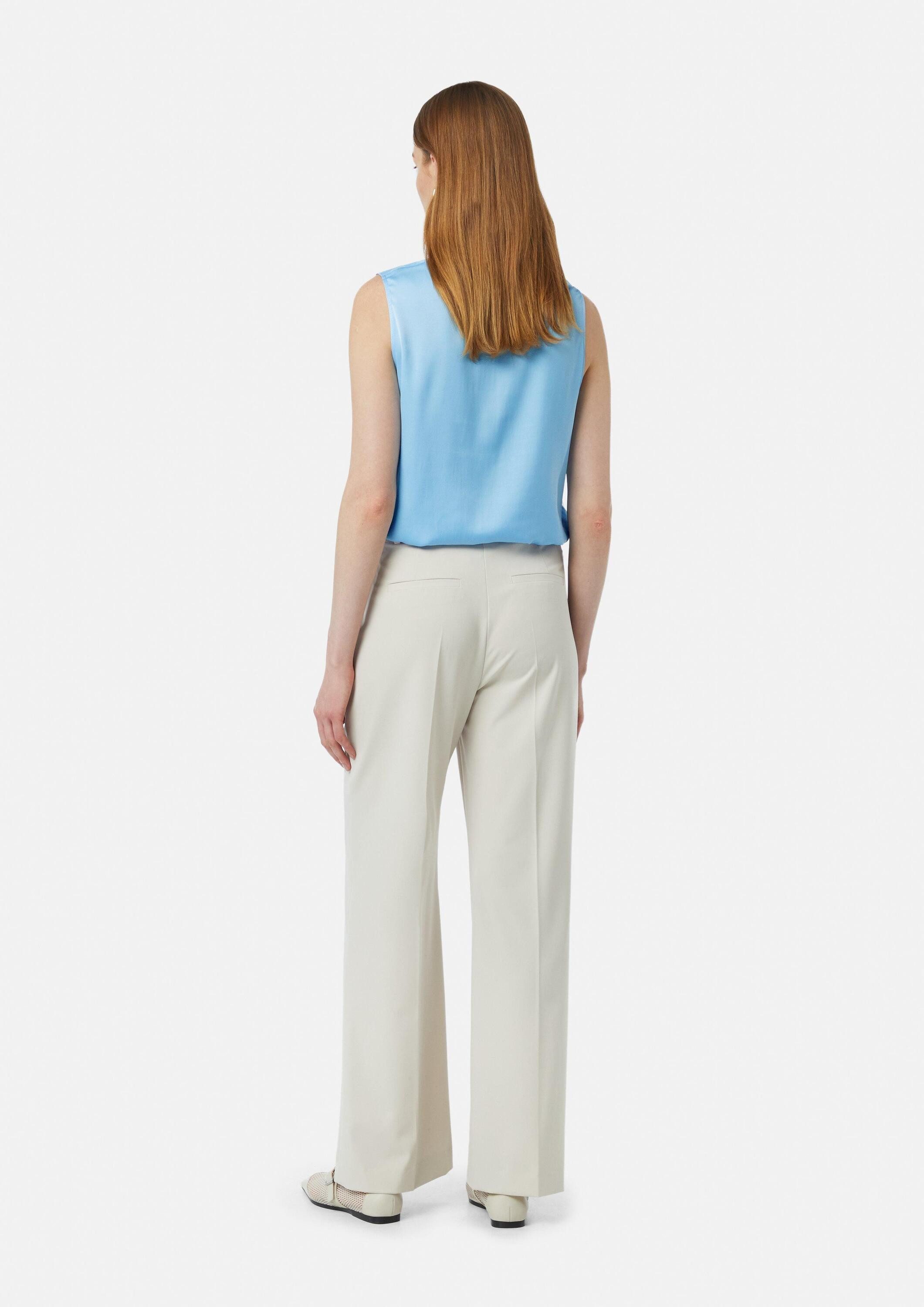 comma Blusentop Bluse Satin-Top mit verdeckter Knopfleiste