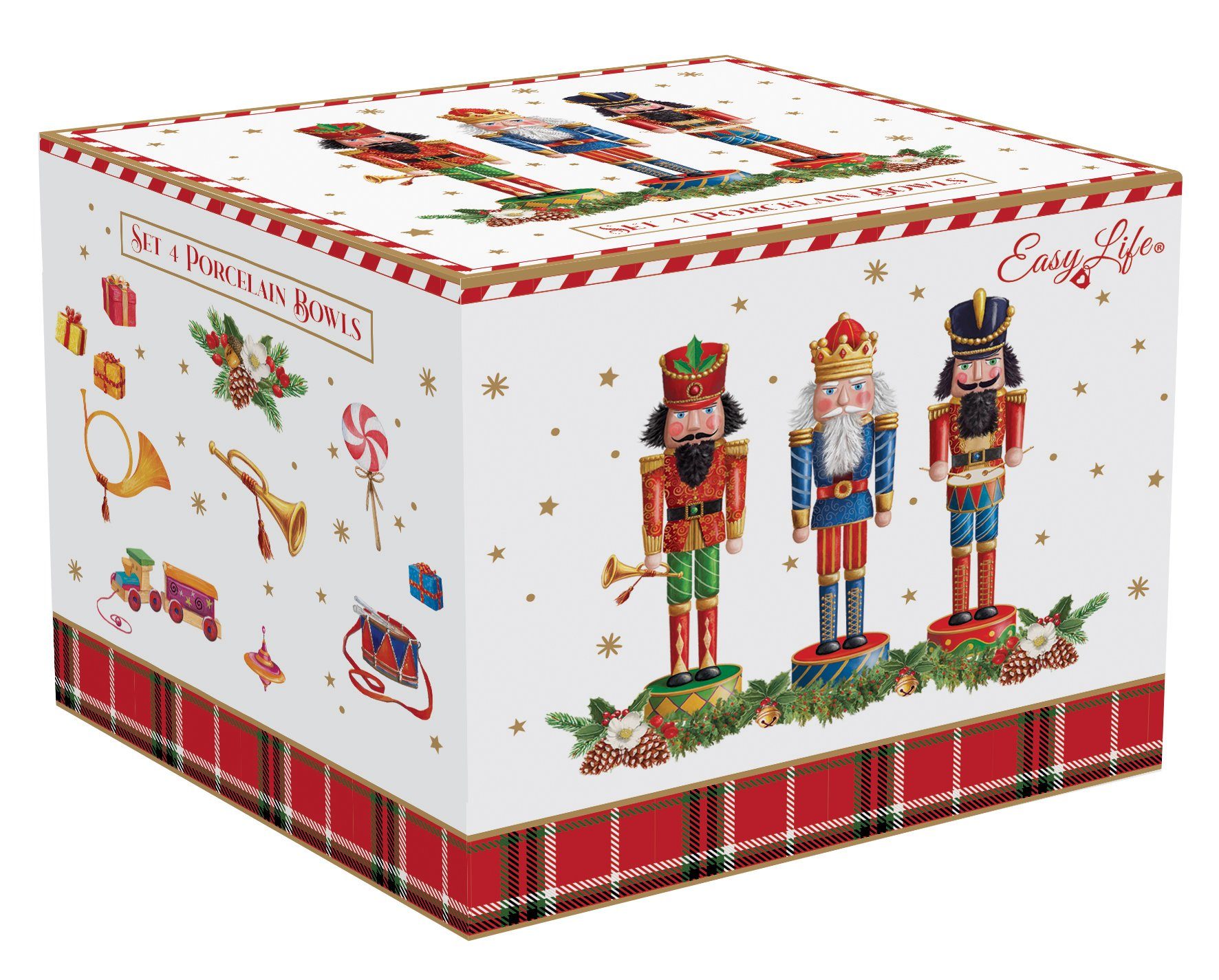 EasyLife Dessertschale VNUT1009 - Vintage Nutcracker Schale 4er SET, -11 cm-, (4-tlg)
