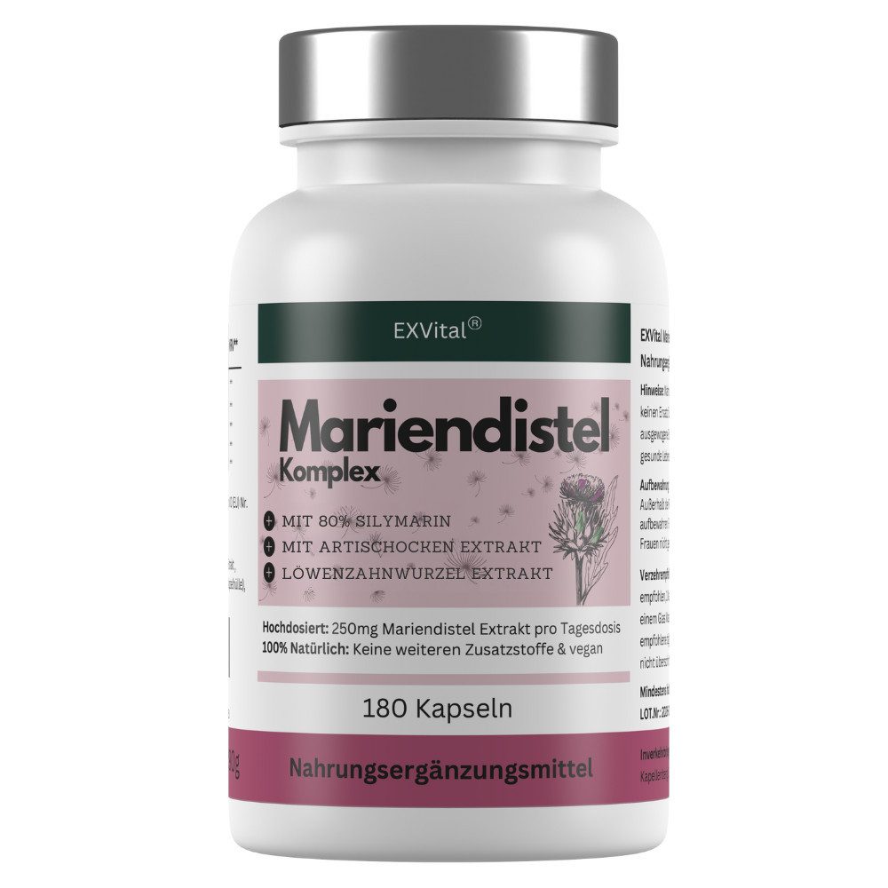 Mariendistel Komplex Kapseln mit Löwenzahn & Artischocke, 180 Kapseln, 180 St., 90 g