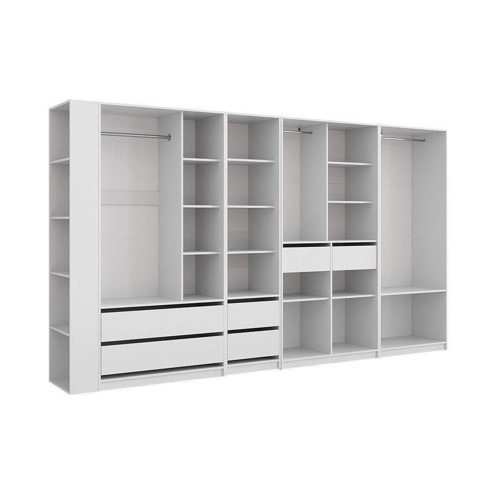 Vicco Kleiderschrank Elmo, Weiß, 50 x 200 cm 5er Set (5-St)