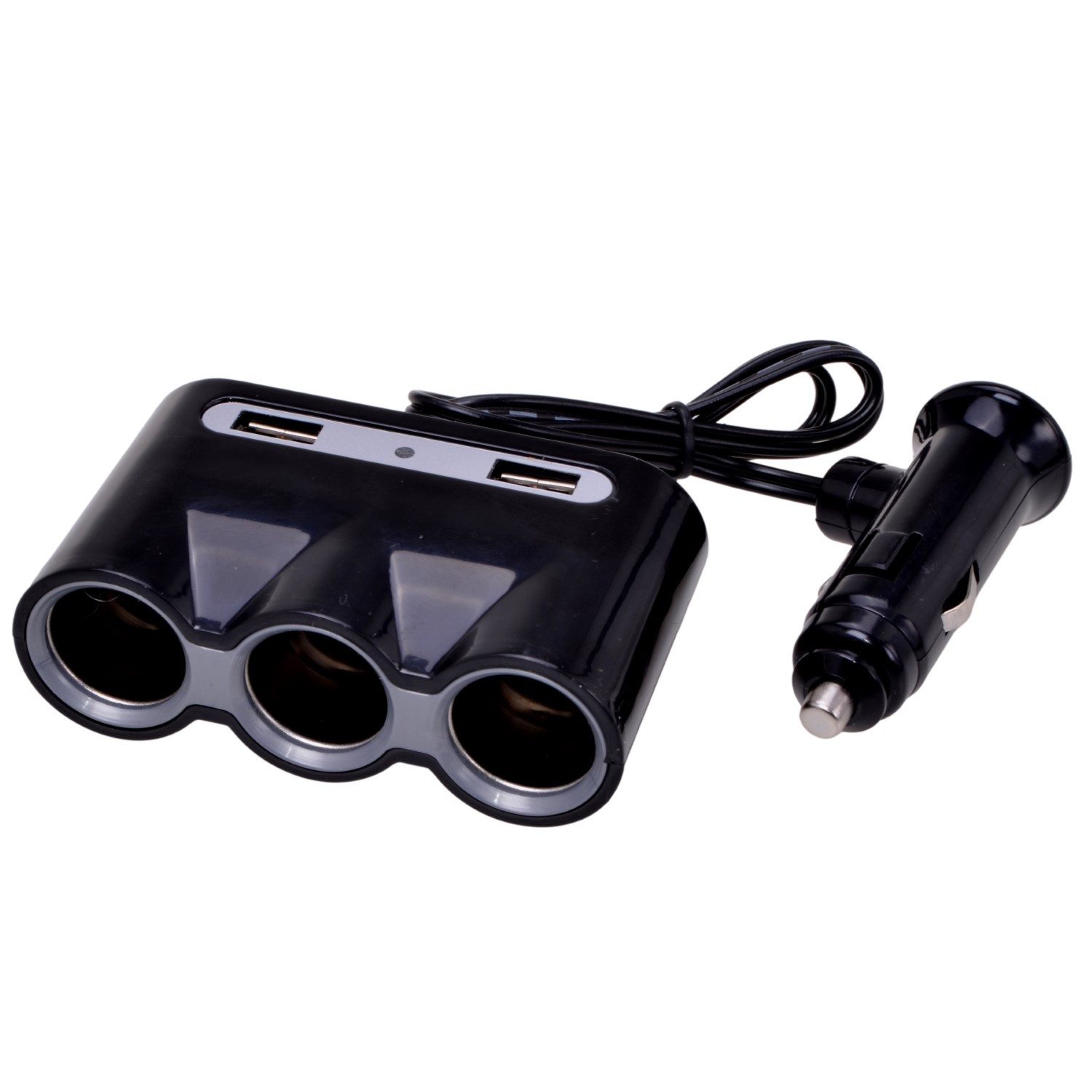Filmer Zigarettenanzünder-Verteiler 3x Verteiler 12V Zigarettenanzünder mit 2 USB, Doppel-Steckdose Auto Strom-Adapter Montagezubehör