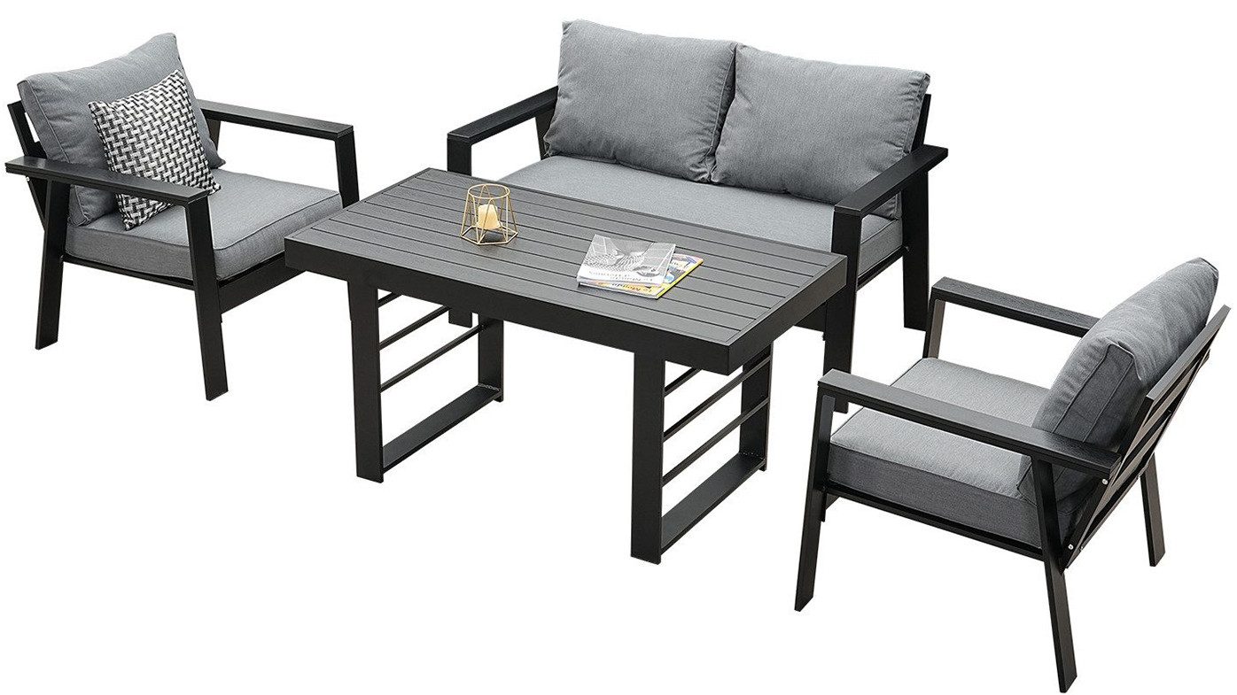 MeXo Gartenlounge-Set Gartenmöbel Set Aluminium Loungeset günstig online kaufen