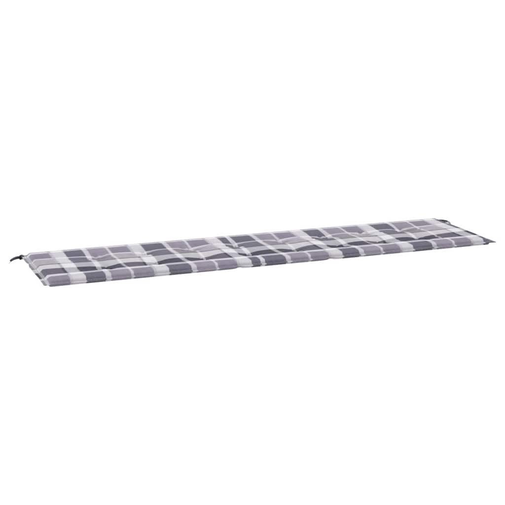 vidaXL Sitzauflage Gartenbank-Auflage Grau Karomuster 200x50x4 günstig online kaufen