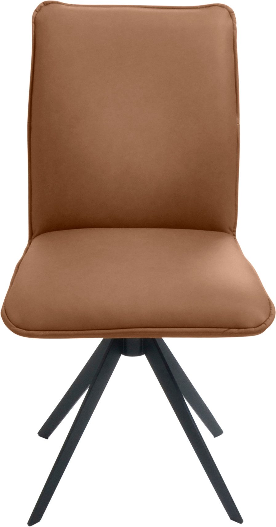 K+W Komfort & Wohnen Esszimmerstuhl Drehstuhl, Lederstuhl, Blitzdrehkreuz und Rückholfunktion, dekorativer 12mm Biese