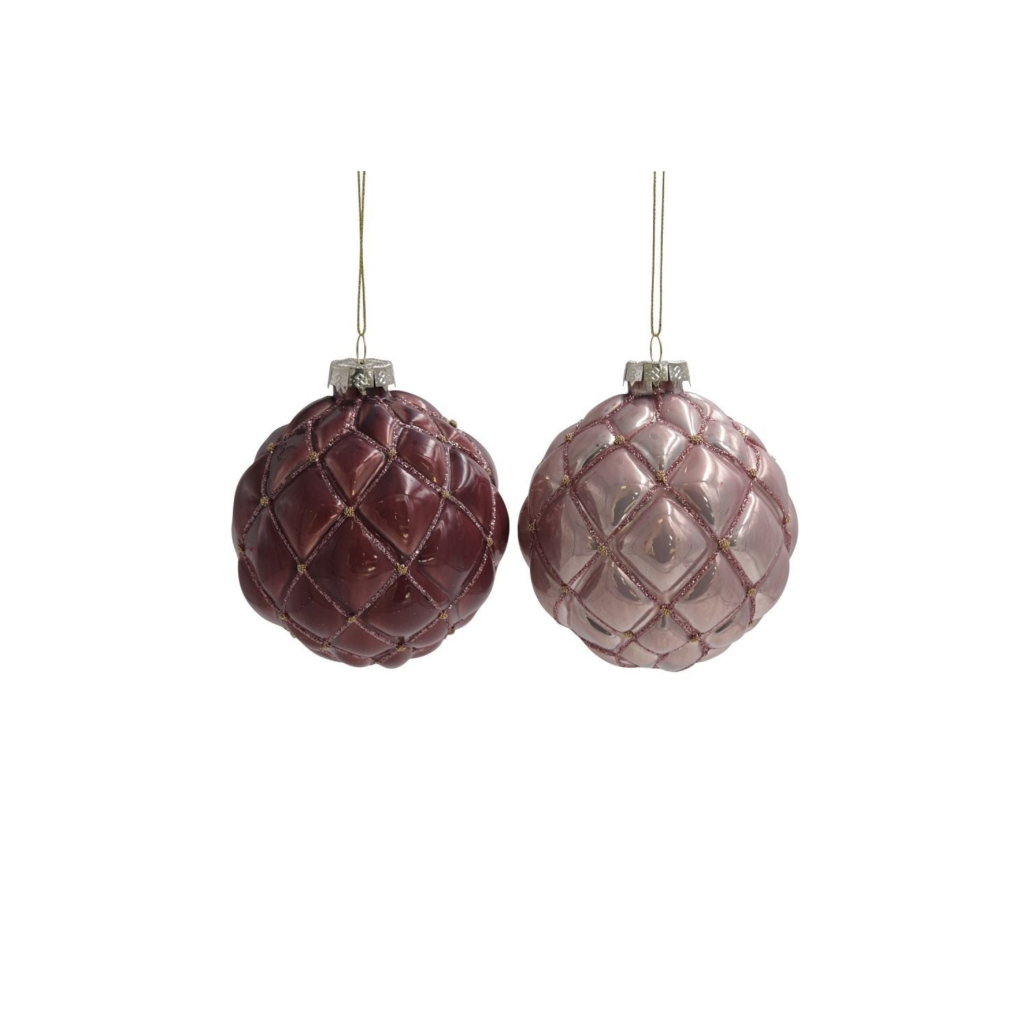 Werner Voß Dekoobjekt Glaskugel Metallic - 2 sortimente - rosé/lila - 10 cm