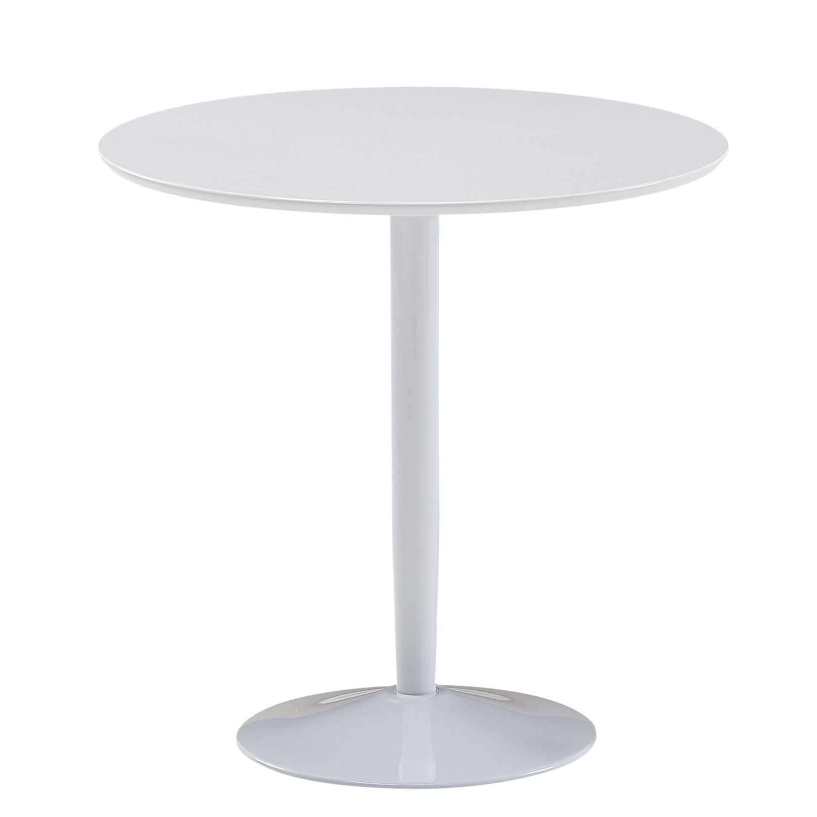 furnicato Esstisch Rund 75x75x74 cm Kleiner Küchentisch Weiß Hochglanz, Runde (1-St)