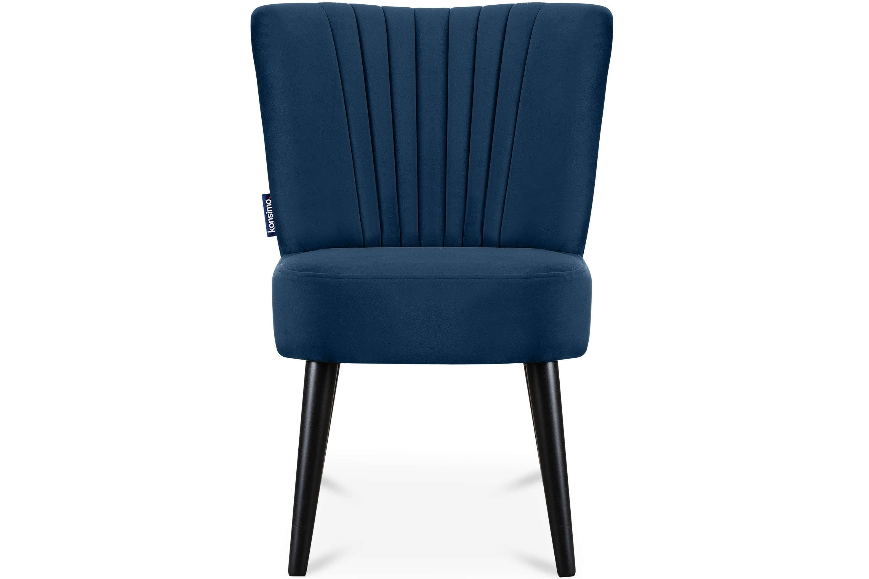 KONSIMO® Cocktailsessel DUCO Sessel, Ziernaht an der Rückenlehne,schwarz lackierten Beinen aus Buchenholz