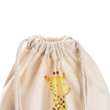 Mr. & Mrs. Panda Sporttasche Giraffe Zufrieden - Transparent - Geschenk, Afrika, Sportbeutel, Aben (1-tlg), Stabile Kordel