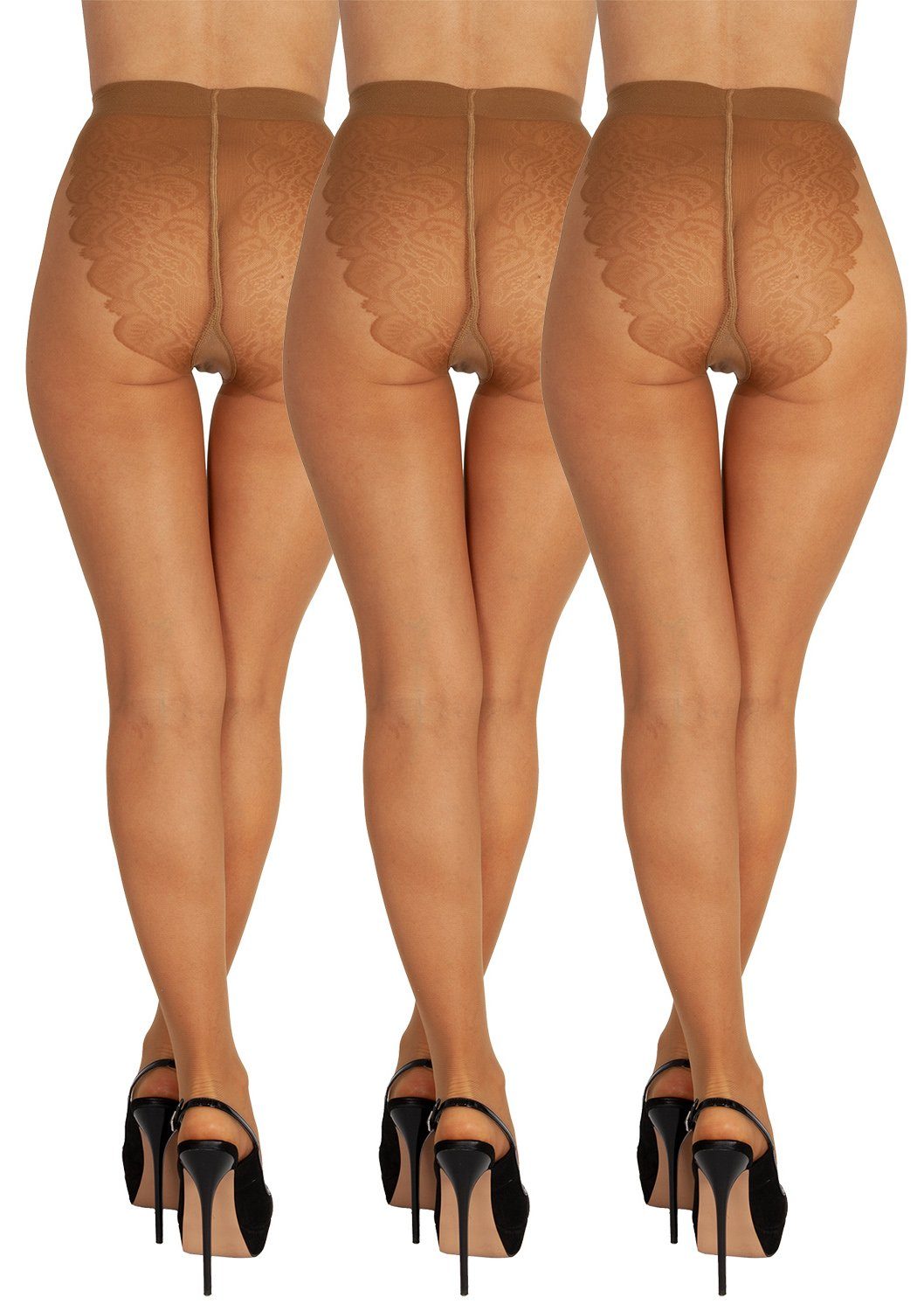 BANANALU Feinstrumpfhose Spitzen Strumpfhose Bikinihöschenteil Mattoptik günstig online kaufen