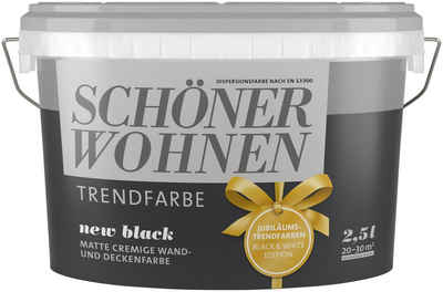 SCHÖNER WOHNEN-Kollektion Wand- und Deckenfarbe »TRENDFARBE new black«, hochdeckend, Allergiker geeignet, in verschiedenen Farben