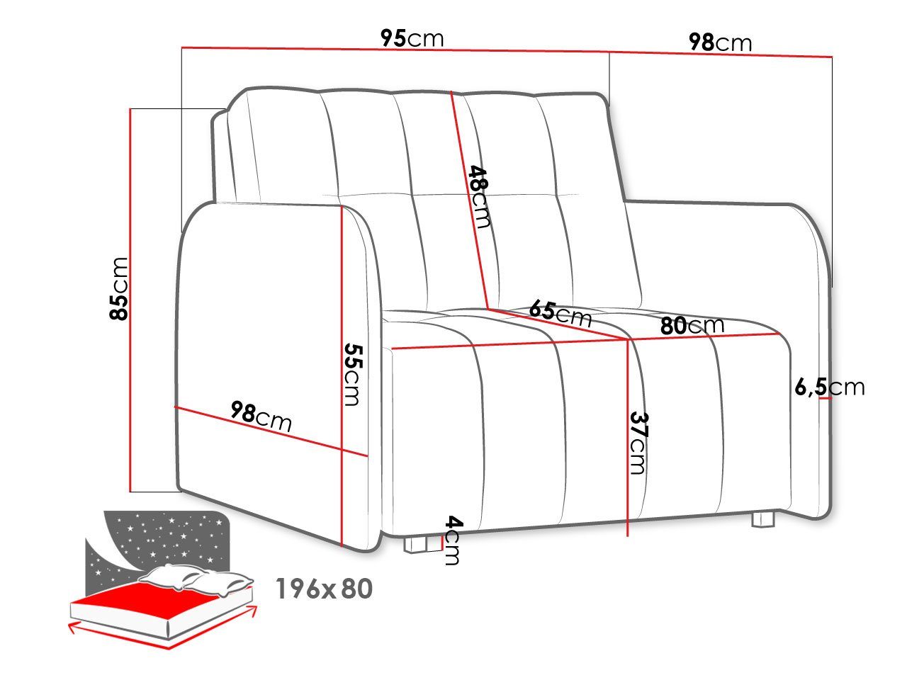 09 Bettkasten I, Schlaffunktion, Kronos mit Sofagarnitur Viva Schlafsofa MIRJAN24 und Grand Bettsofa inkl. Kissen, einsitzer