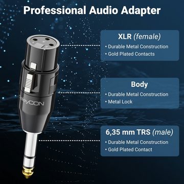 deleyCON deleyCON Audio Adapter XLR auf 6,3mm Stereo Klinke XLR Buchse auf Audio-Kabel