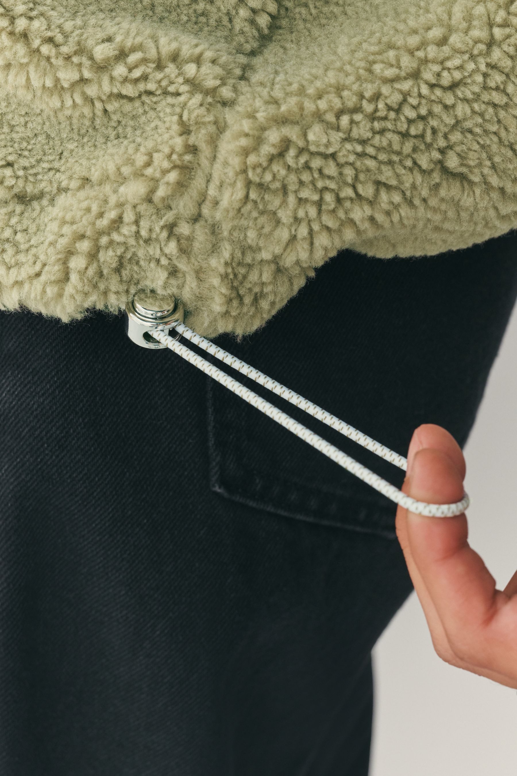 Next Fleecepullover Borg-Fleece mit 1/4-RV und Kunstfell-Kragen (1-tlg)