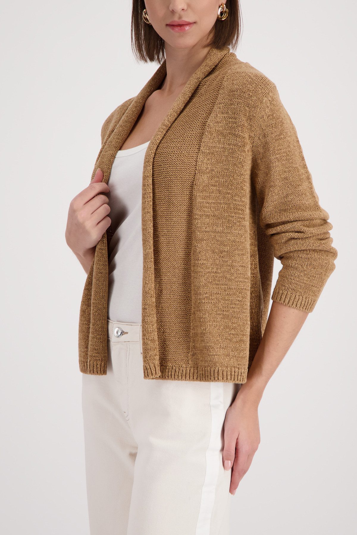 Monari Strickjacke Jacke Stricküberwurf Basic Schalkragen, Regular Fit