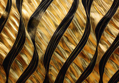 Wallarena Fototapete Abstrakt Gold Vlies Tapete Wohnzimmer Schlafzimmer Wandtapete, Glatt Vlies Struktur Vinyl, 3D-Optik, Tapete inklusive Kleister Vliestapete Motivtapete