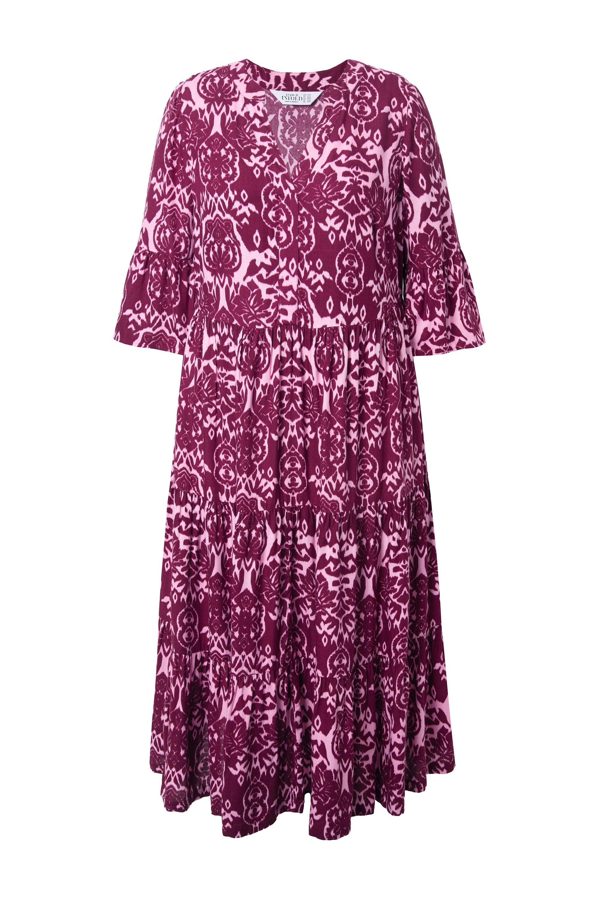 Studio Untold Maxikleid Maxikleid A-Line Alloverprint Volants günstig online kaufen