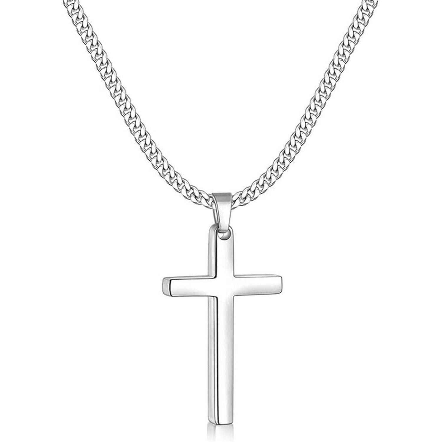 LuxusKollektion Kette und Anhänger Set Herren Edelstahl Kreuz Halskette in günstig online kaufen