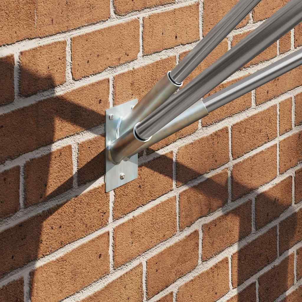 vidaXL Tandemstangen-Halterung Fahnen Pole Holde Silber 10,5 x 7,5 x 0,2 cm Stahl, (1-St)