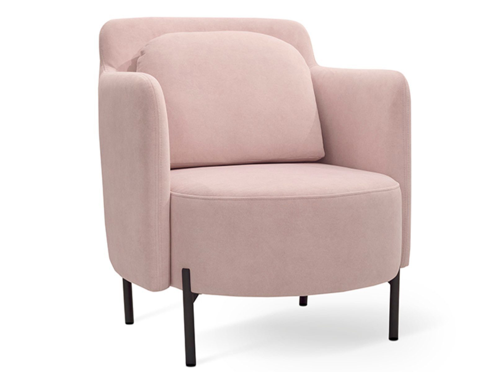 Compleo Loungesessel Kaffee Stuhl mit Metallbeinen NELA, Glamour Design, komfortables Sitzen