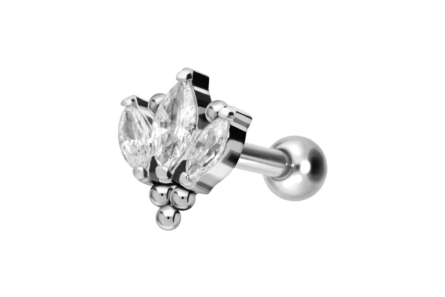 PIERCINGLINE Single-Ohrstecker Titan Ohrpiercing mit Innengewinde günstig online kaufen