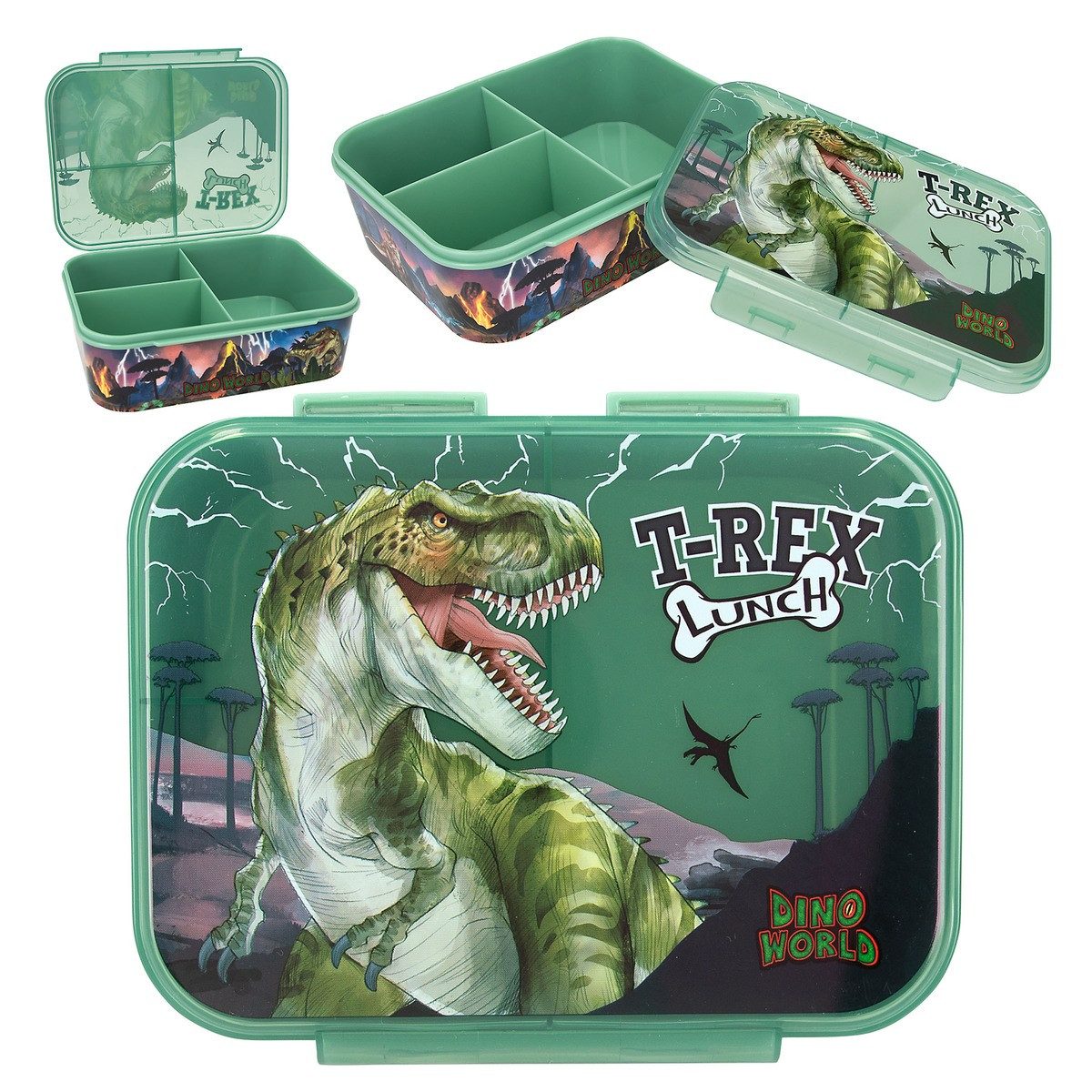 Dino World Lunchbox DEPESCHE DINO World Brotdose REFLECTOR Kunststoff 14x17x6cm