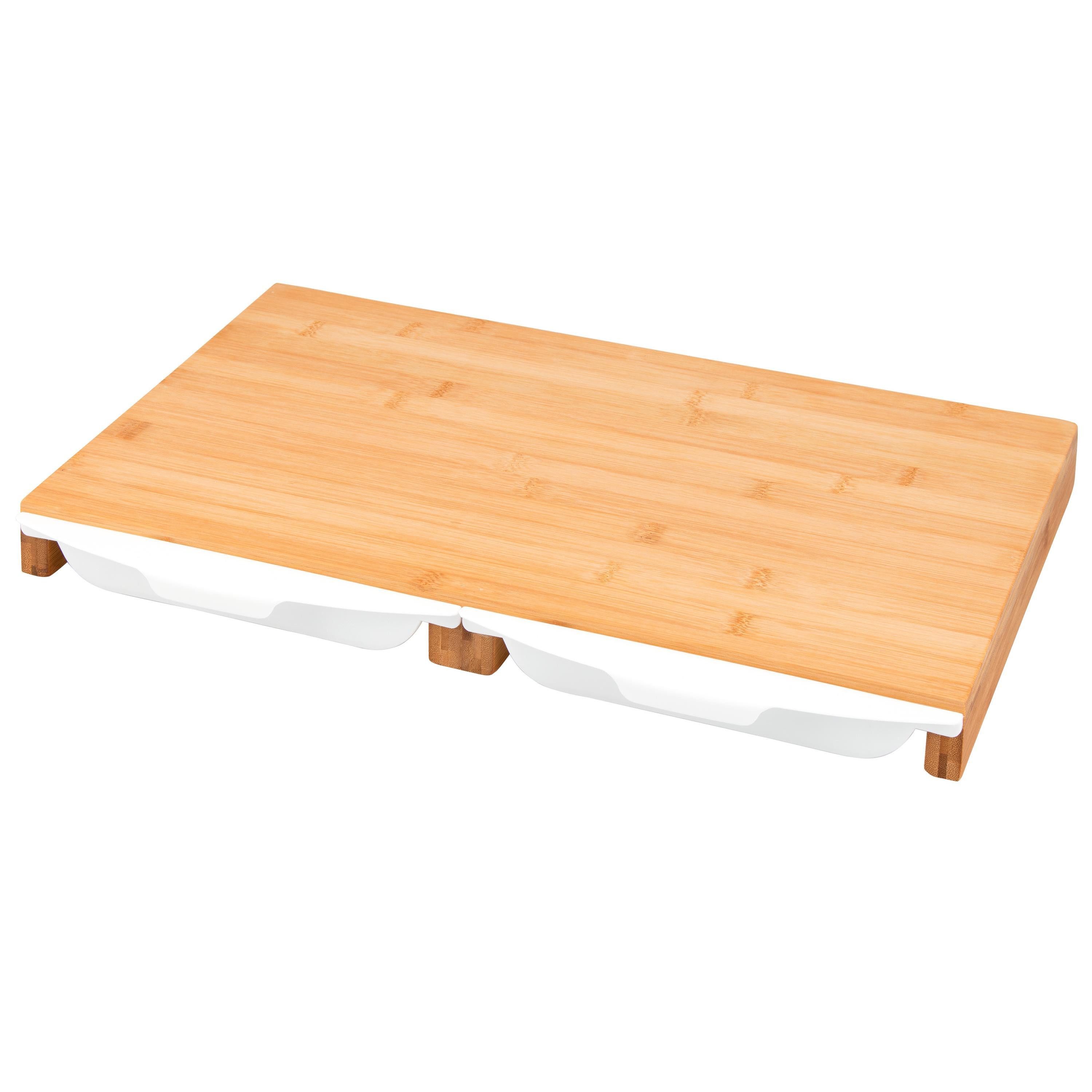 bremermann Schneidebrett Schneidebrett mit 2 Auffangschalen / aus Bambus // ca. 49,5 x 28,5 cm. Reduzierter Preis € 19,99. Unverbindliche Preisempfehlung € 25,99, (€ 19,99 pro 1 Stk)