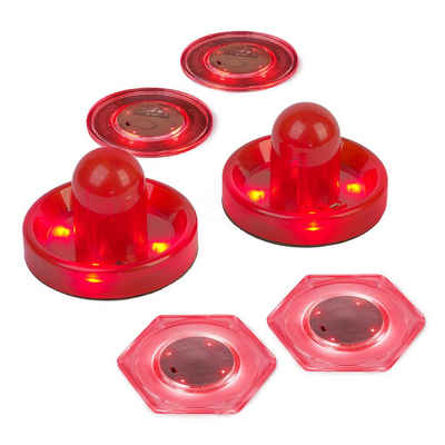 Carromco Air-Hockeytisch LED Puck & Pusher Set - Fun, Beleuchtete Pucks und Pusher für noch mehr Spaß