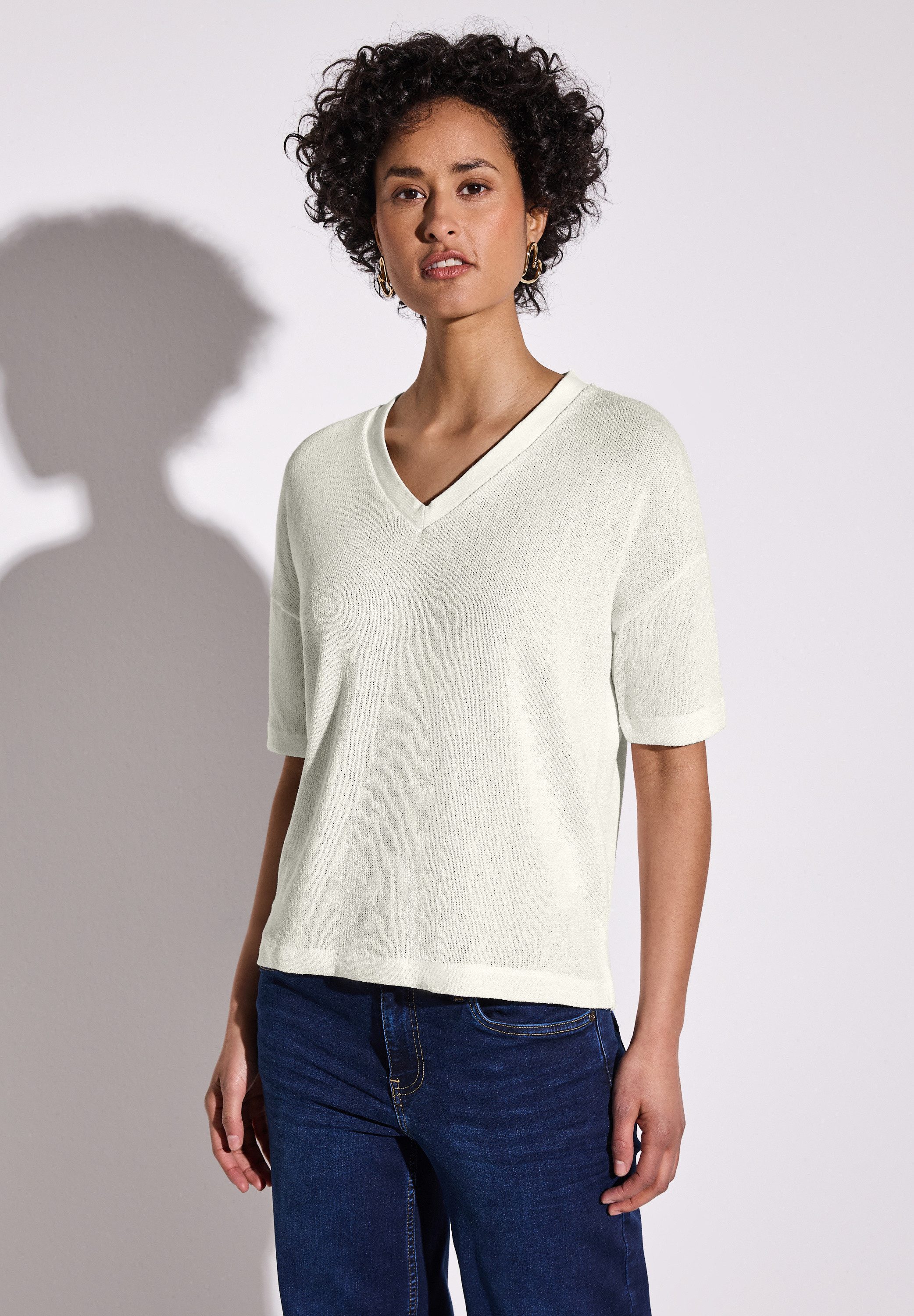 STREET ONE T-Shirt im Strick-Look mit günstig online kaufen