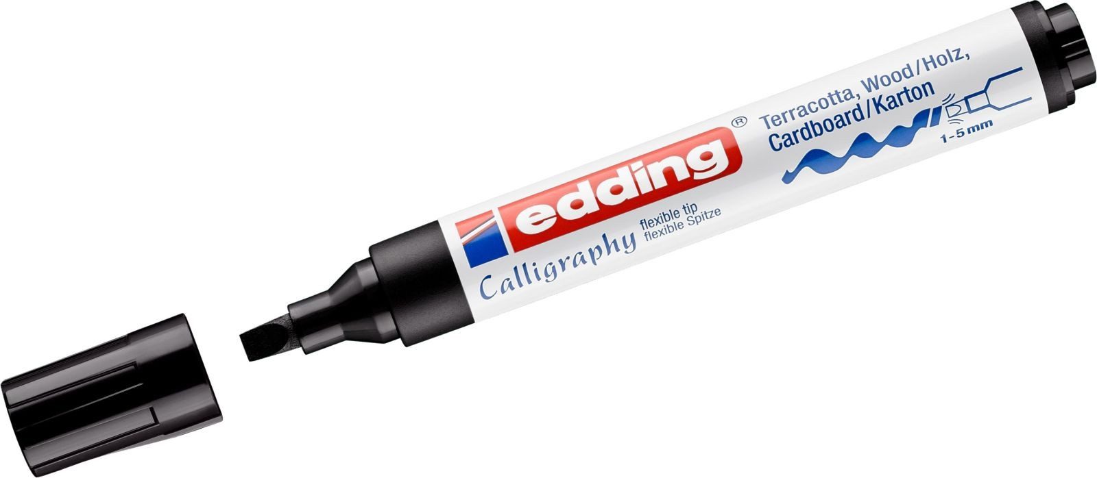 edding Filzstift Kalligrafiedding Marker creative edding 1455 1-5mm schwarz Packung mit