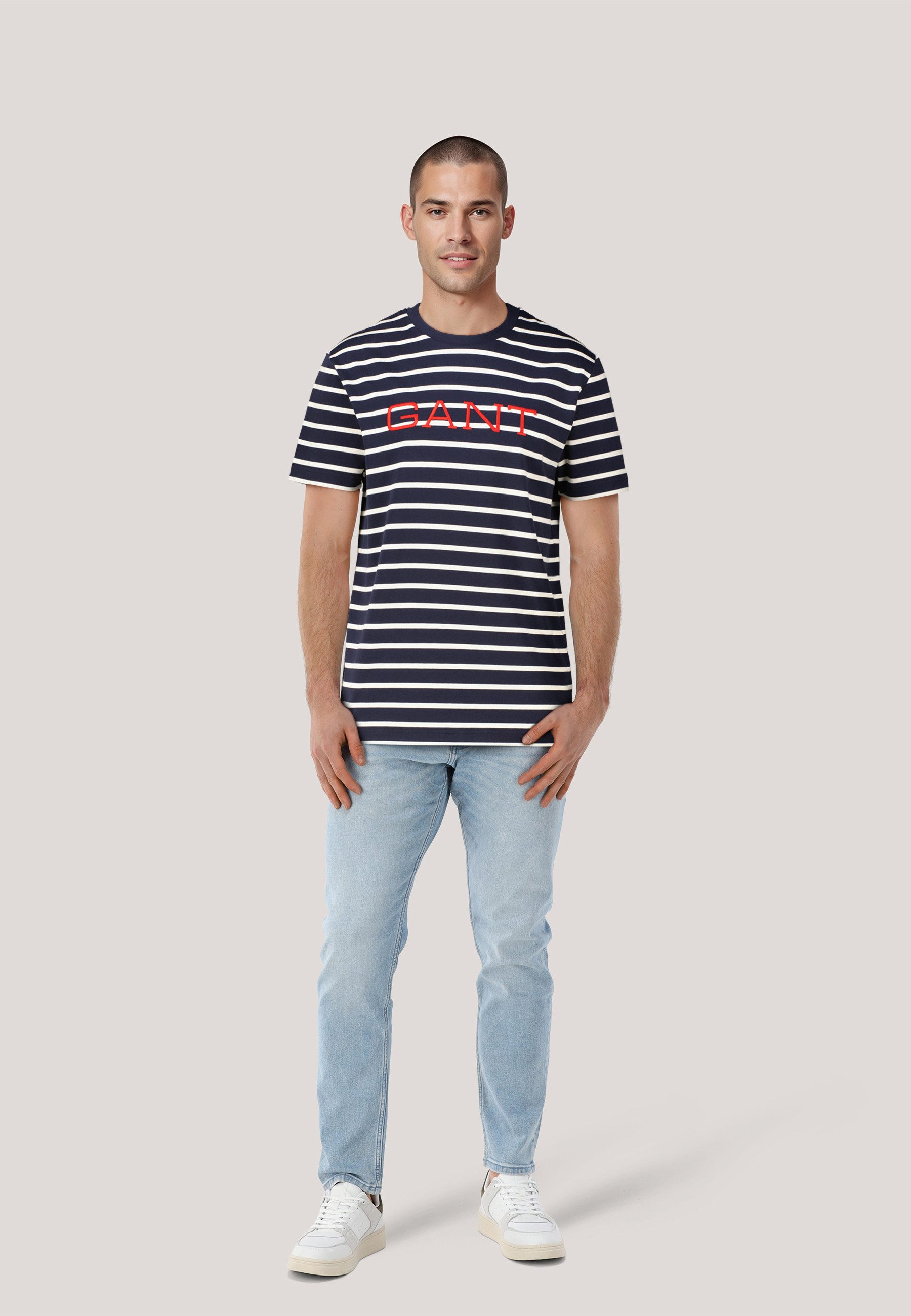 Gant T-Shirt Herren T-Shirt GRAPHIC STRIPED günstig online kaufen