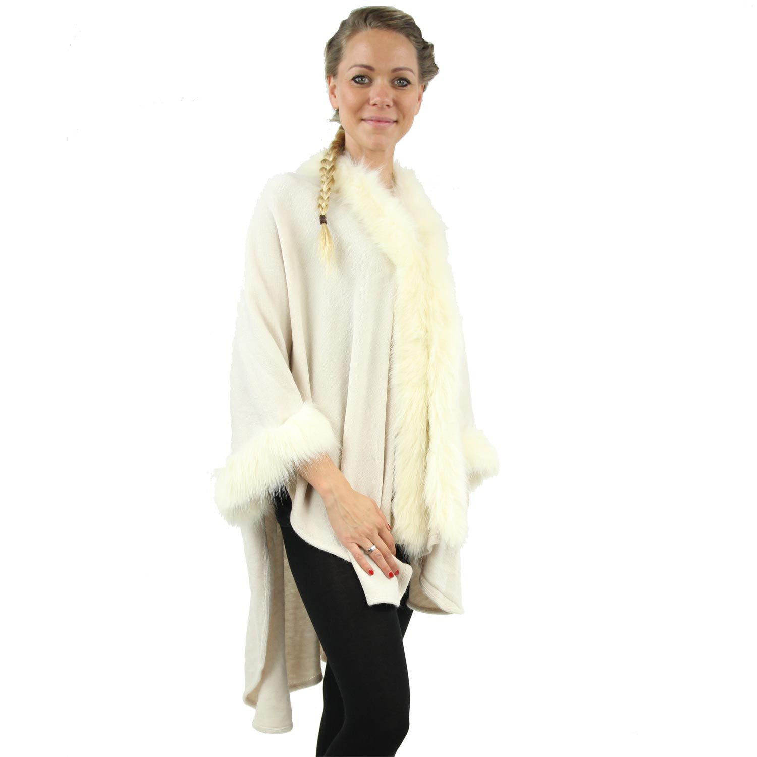 Antonio Poncho Antonio Kuscheliger Damenponcho weiß günstig online kaufen