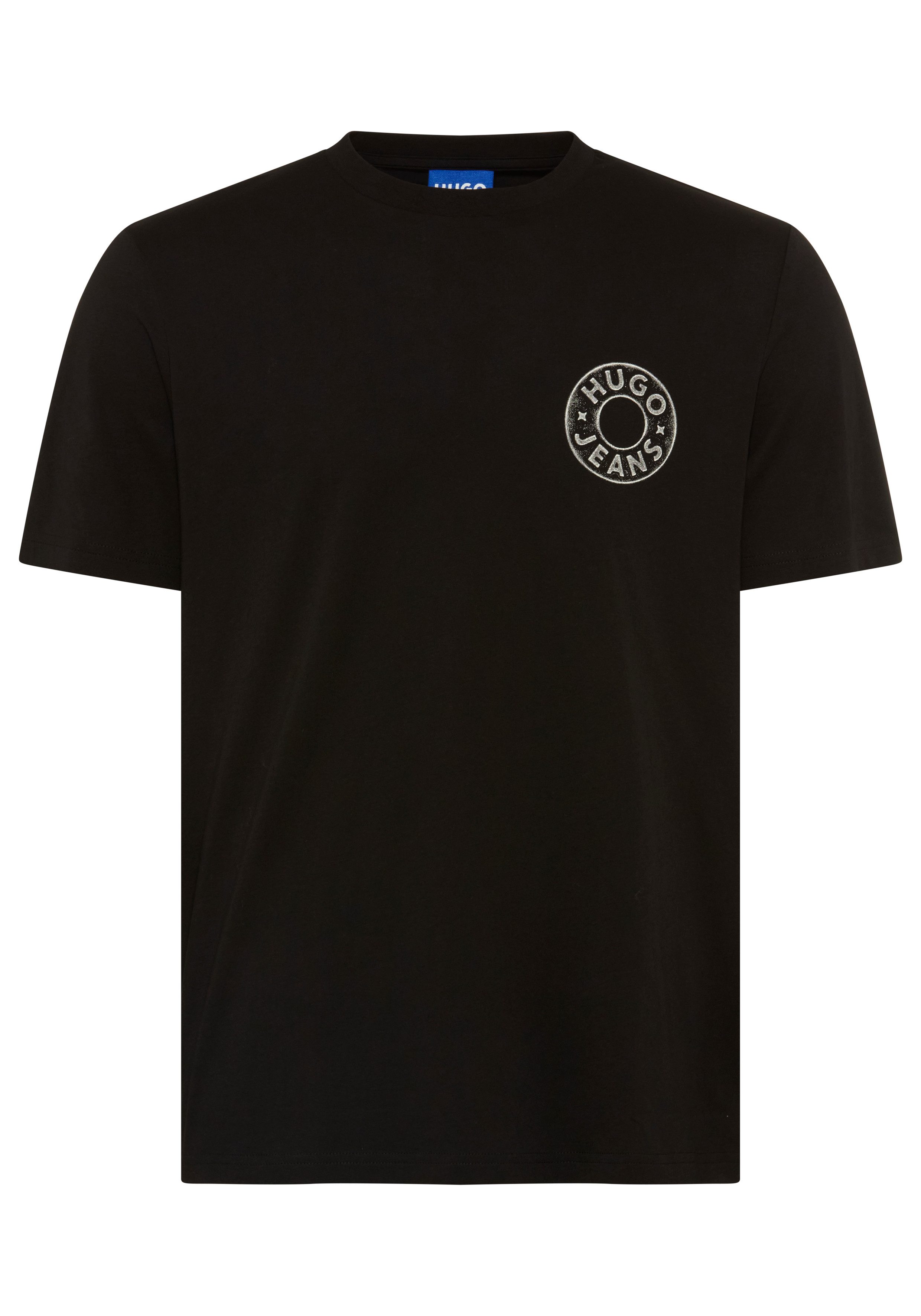 HUGO T-Shirt Nemodo Rundhalsausschnitt, reine Baumwolle, Brustdruck