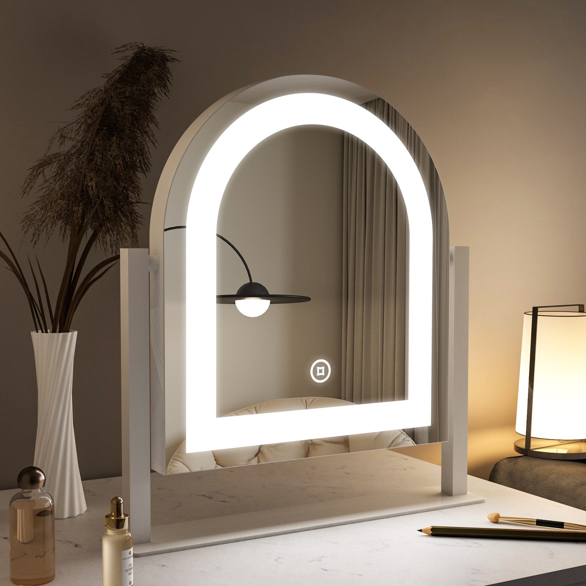 WDWRITTI Schminkspiegel Kosmetikspiegel LED Streifen Kalt/Neutral/Warmweiß günstig online kaufen