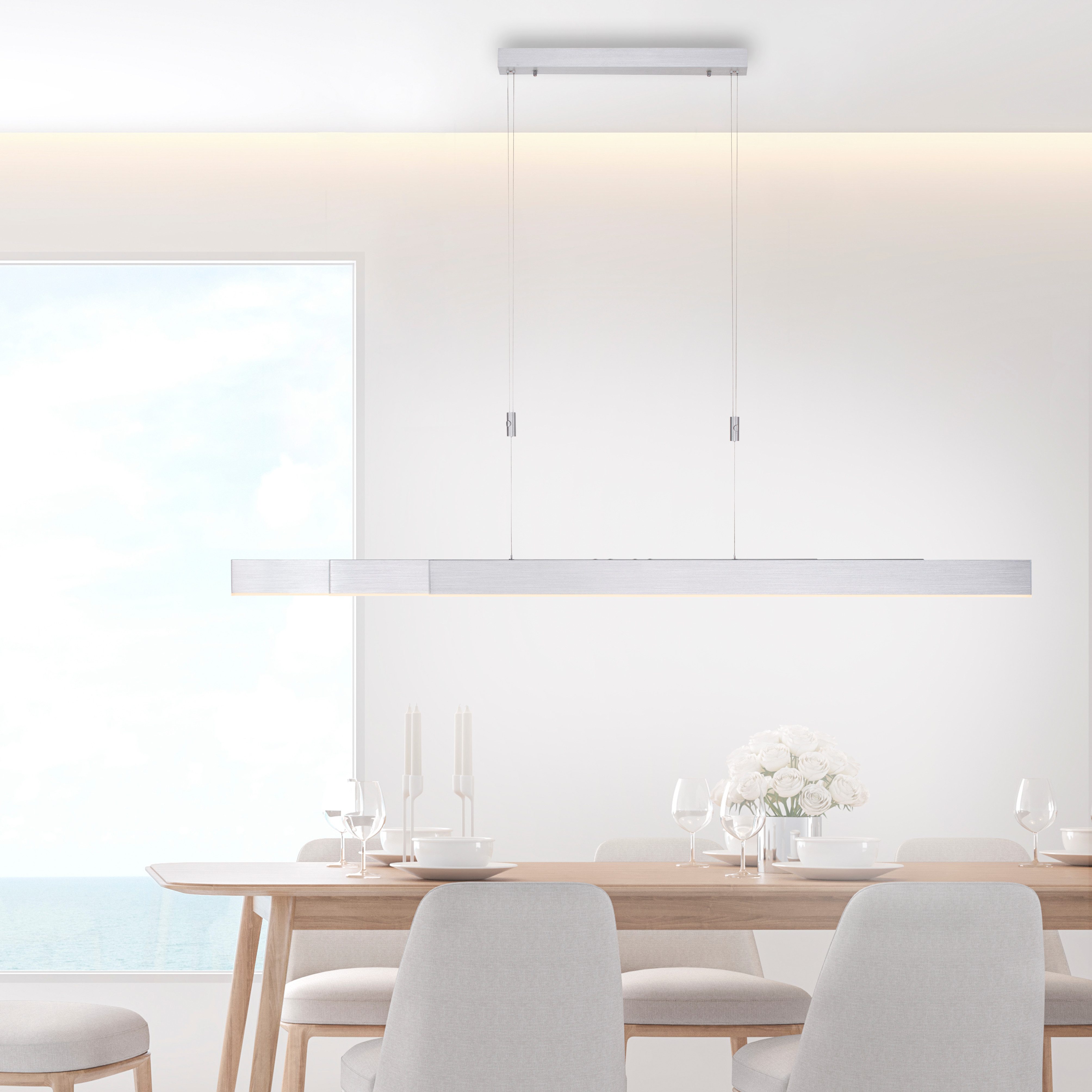 Neuhaus PURE LED Pendelleuchte PURE Moto, CCT - über Fernbedienung, LED fest integriert, warmweiß - kaltweiß, e-SLIDE® Funktion, CCT, dimmbar, Fernbedienung