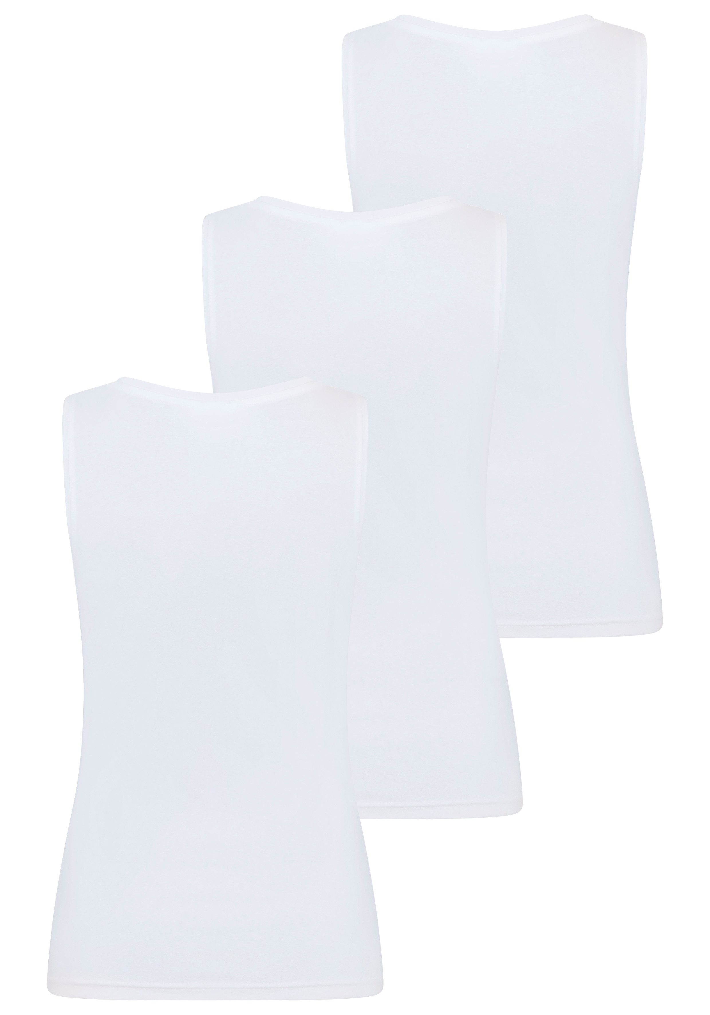 YSABEL MORA Tanktop (3er Pack) breite Träger, weich, elastisch, Baumwollmix