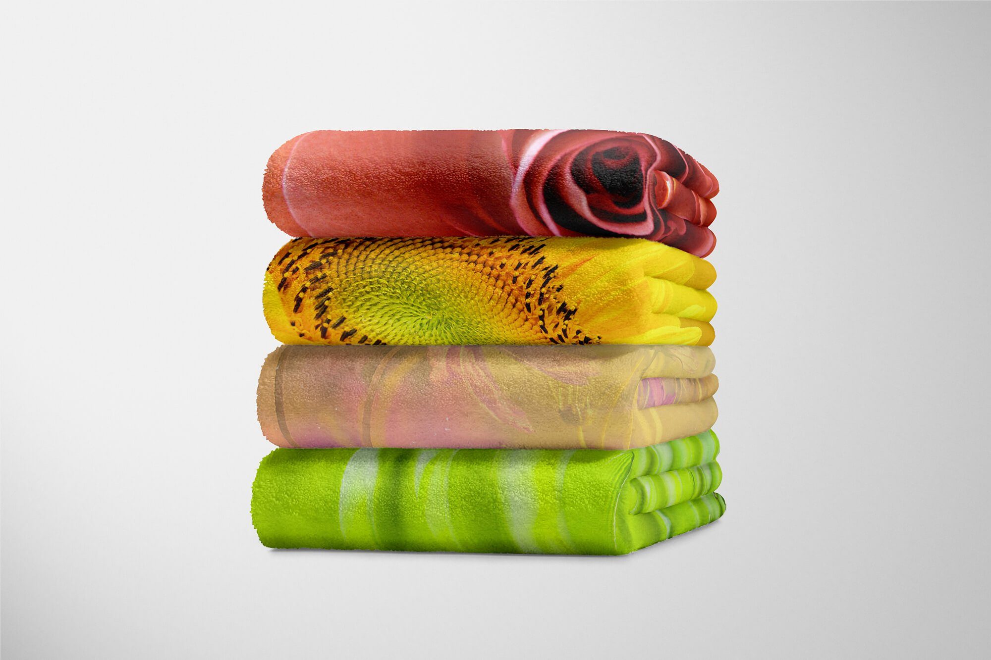 Sonn, Blumenmotiv (1-St), Art Strandhandtuch Sinus mit Kuscheldecke kunstvollen Handtuch Saunatuch Handtücher Baumwolle-Polyester-Mix Handtuch