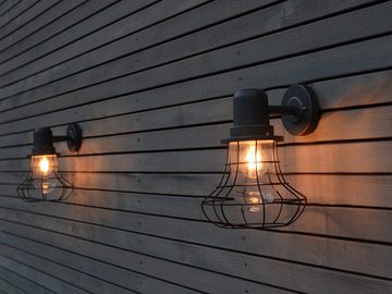 meineWunschleuchte LED Außen-Wandleuchte, LED wechselbar, warmweiß, Industrial Wandlaterne, Fassadenbeleuchtung Hauswand, Höhe 30cm, IP 44