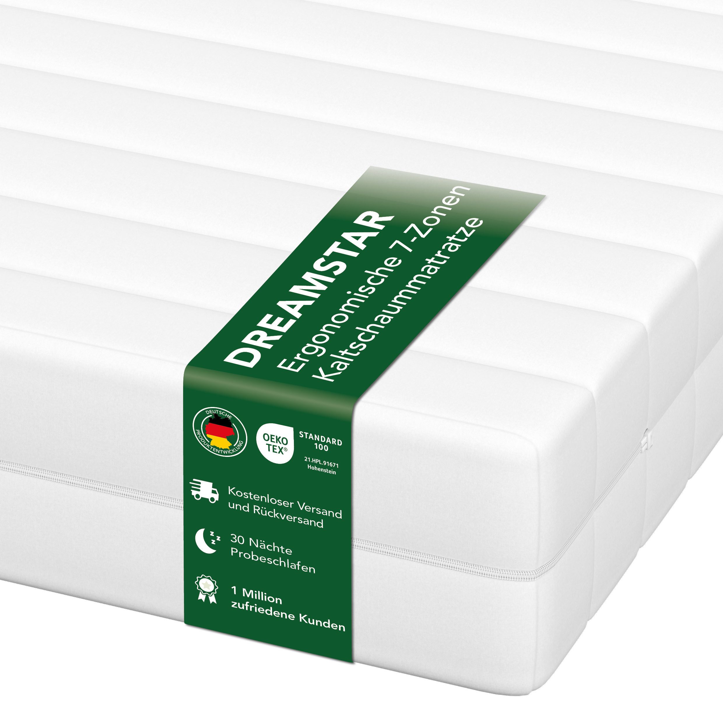 Kaltschaummatratze Easy Flex, Wendematratze mit zwei unterschiedlich festen Liegeseiten, Dreamstar, 90x200 cm, 140x200 cm und weitere Größen