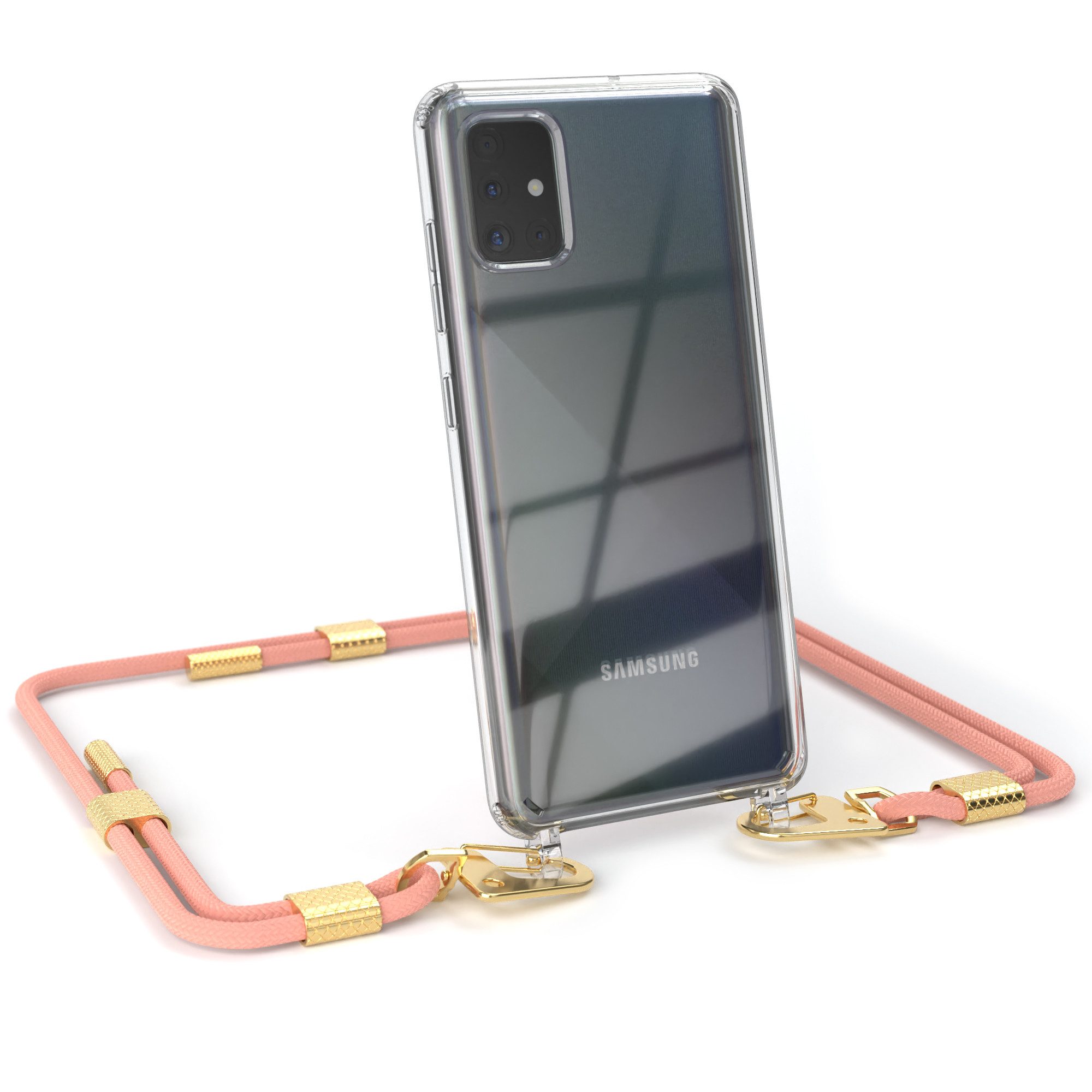 Handykette Silikonhülle mit Kette Rund für Samsung Galaxy A51