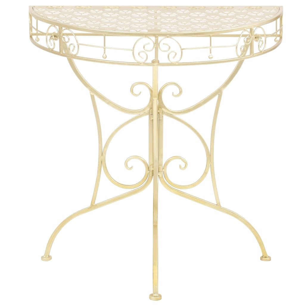 vidaXL Beistelltisch Beistelltisch Vintage-Stil Halbrund Metall 72 x 36 x 74 cm Gold (1-St)