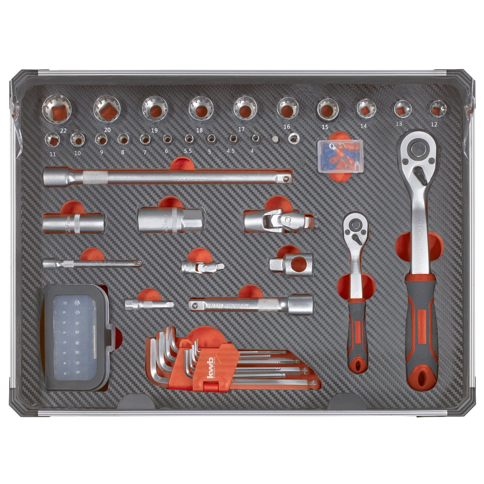 175 (Set) kwb Werkzeug-Set, kwb gefüllt, -teilig, Trolley Werkzeug-Koffer inkl. Werkzeugset