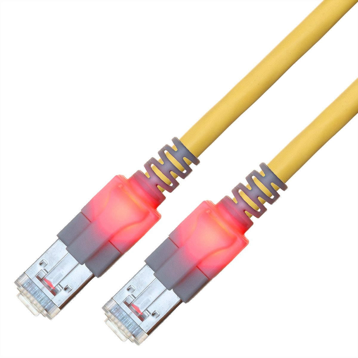 Easylan DualBoot LED Patchkabel RJ45 S/FTP Cat.6 (Class E) LAN-Kabel, RJ-45 Männlich (Stecker), RJ-45 Männlich (Stecker) (100.0 cm), mit saCon Stecker, LSOH, CS1OYCDCD0010