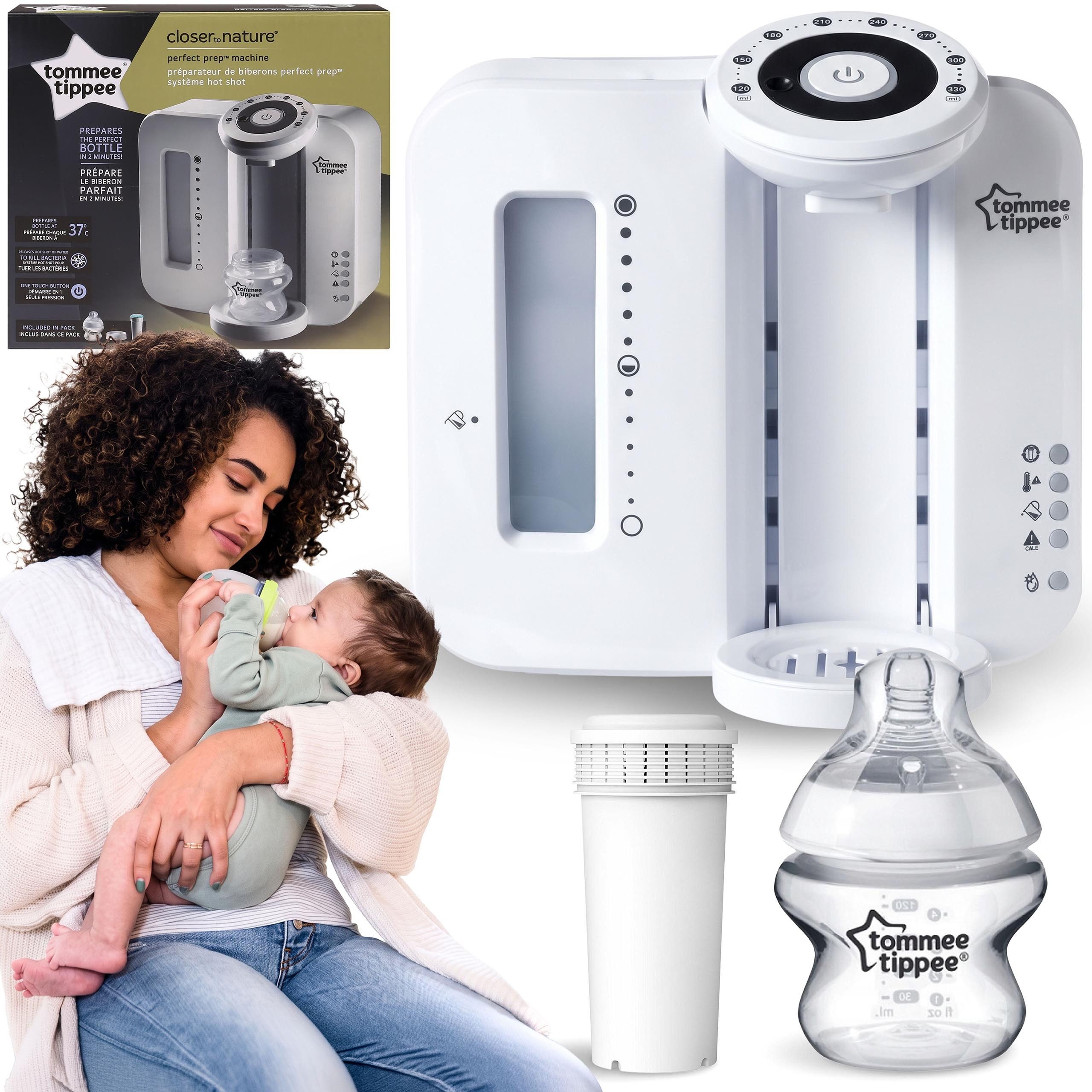 Sarcia.eu Babyflaschenwärmer Tommee Tippee weißer Milchzubereiter, Flaschenwärmer für Babynahrung