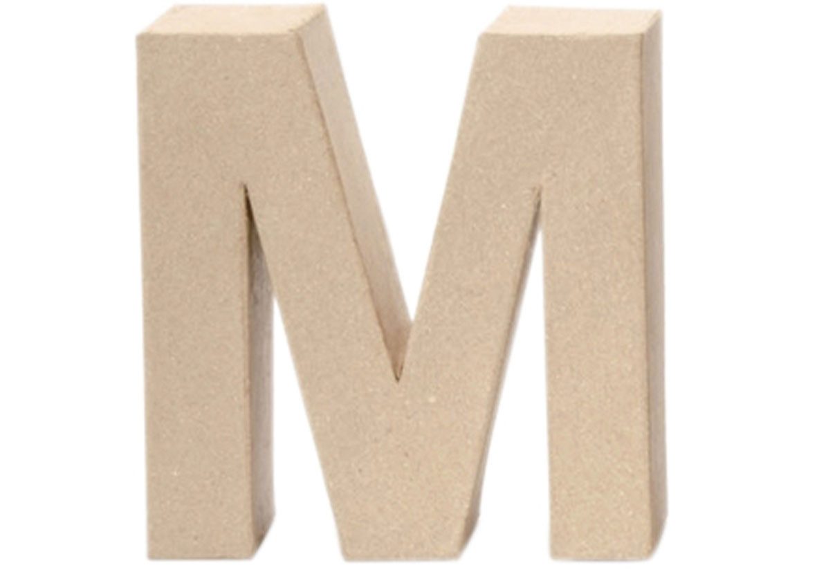 Glorex Deko-Buchstaben Glorex Papp-Buchstabe M 17,5 x 5,5 cm