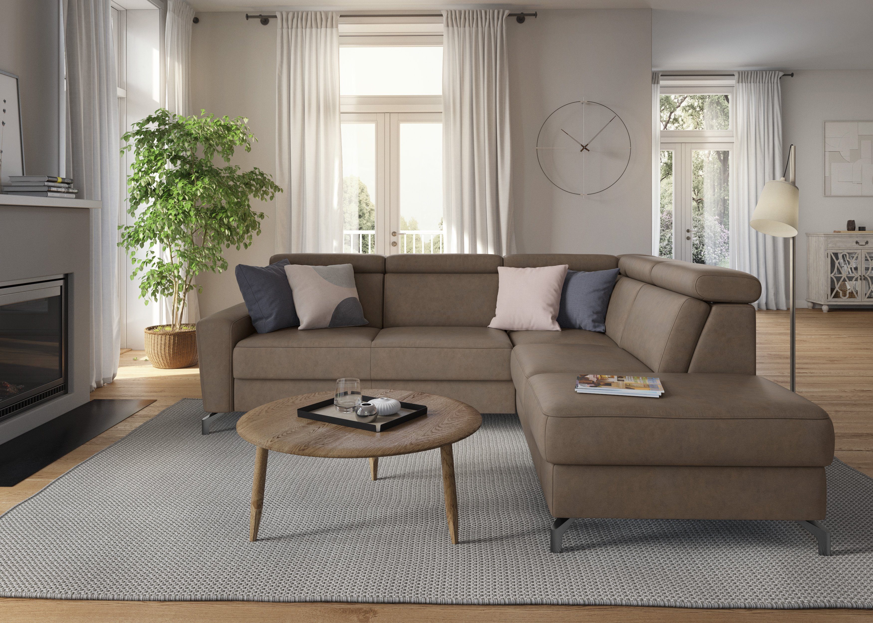 sit&more Ecksofa Scarlett L-Form, inklusive Kopfteilverstellung, günstig online kaufen