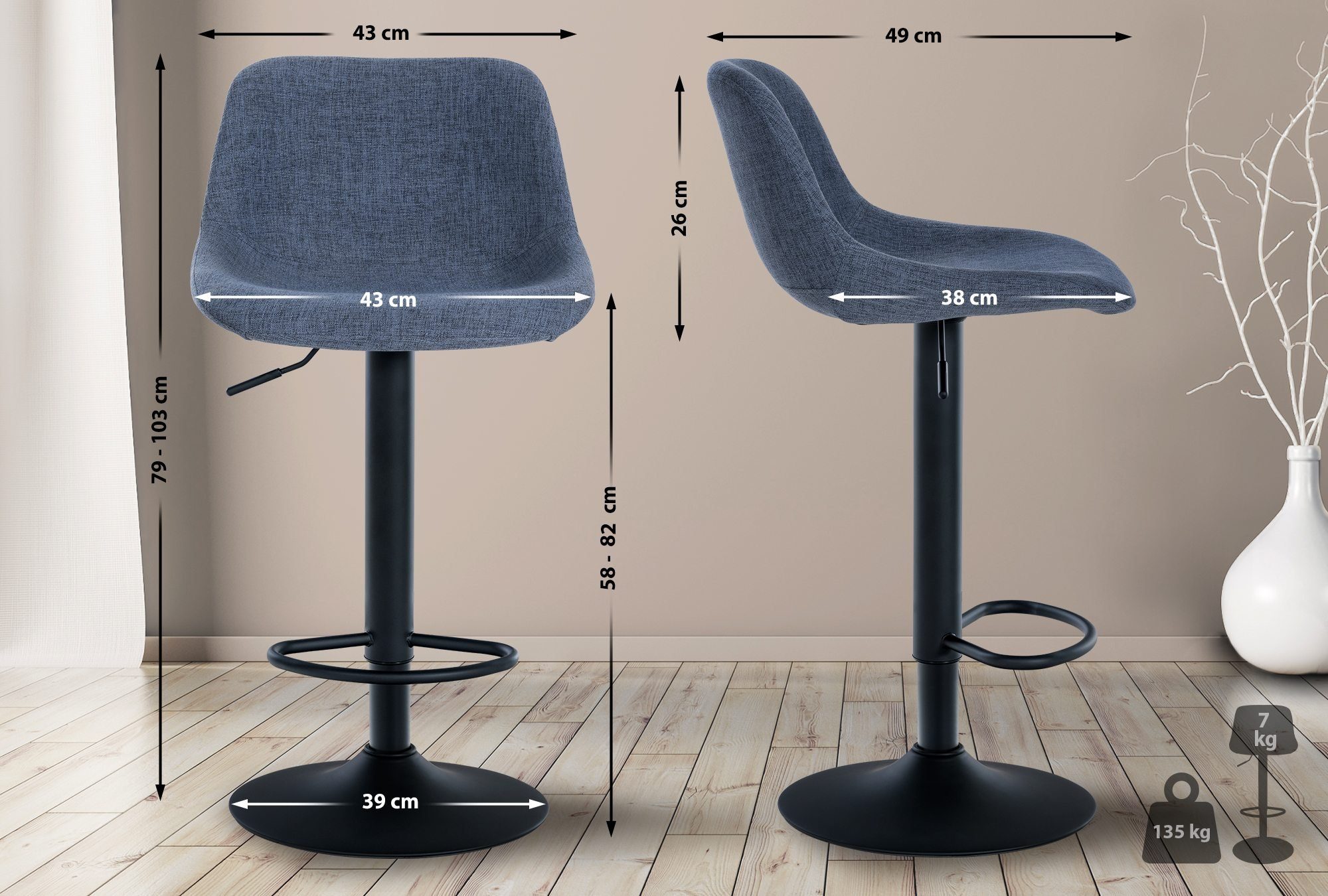 CLP Barhocker Loft (2er Set, 2 günstig online kaufen