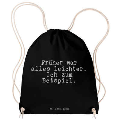 Mr. & Mrs. Panda Sporttasche Früher war alles leichter.... - Schwarz - Geschenk, Spruch, Tasche, Z (1-tlg)