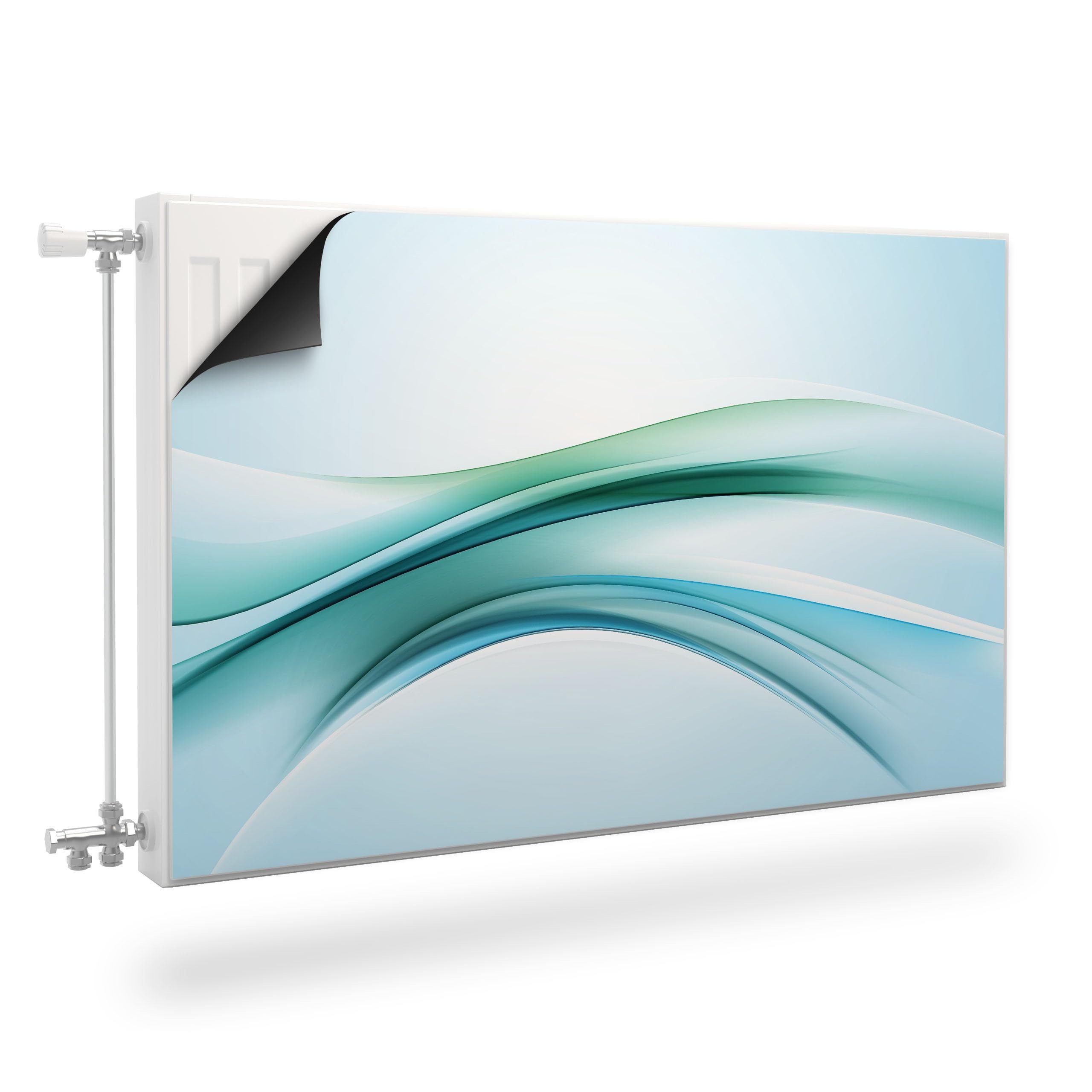 Muralo Magnetfolie Heizkörperverkleidung Abstrakte blaue Welle – Heizkörperabdeckung, 80x60 cm, abriebfest, abwischbar